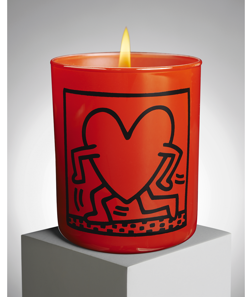 Ligne Blanche Paris Keith HARING Bougie Parfumée ”Coeur Rouge”