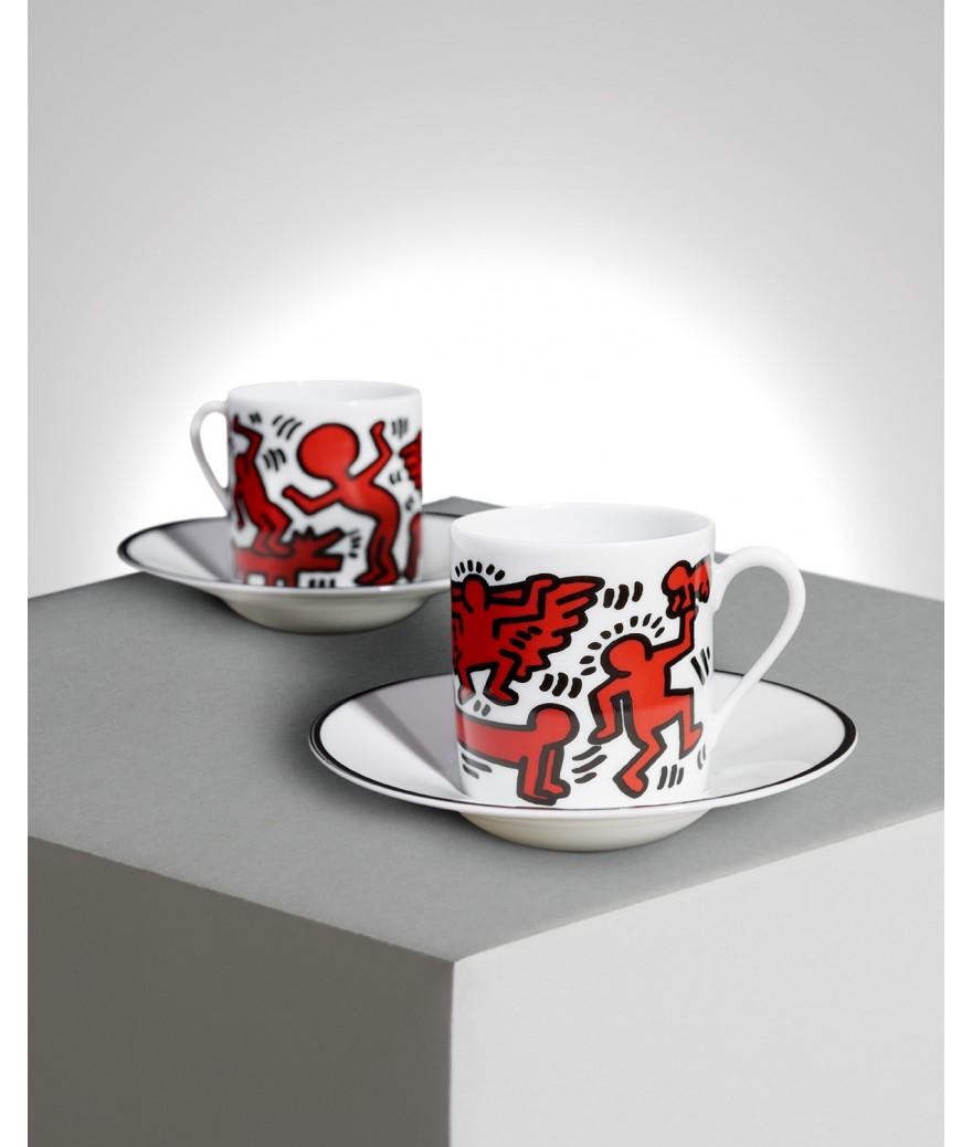 Ligne Blanche Paris Keith HARING Espresso Set ”Red On White”