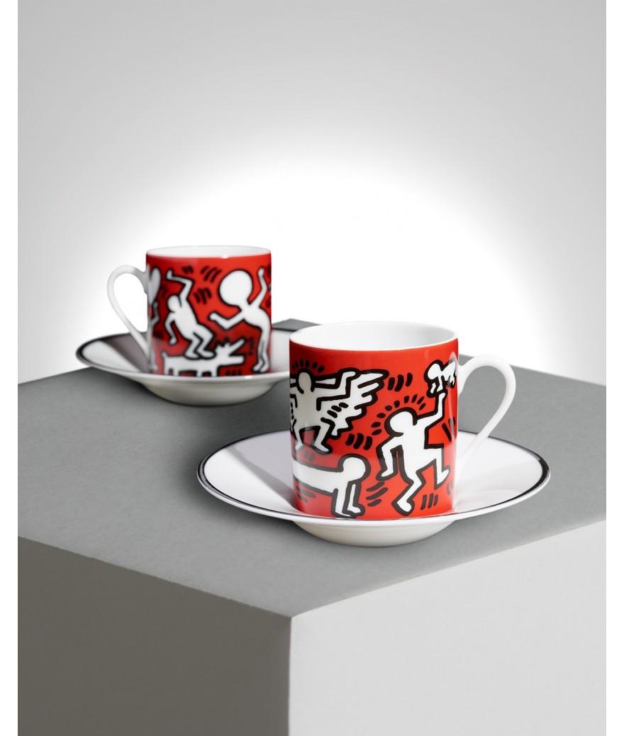 Ligne Blanche Paris Keith HARING Espresso Set ”White On Red”