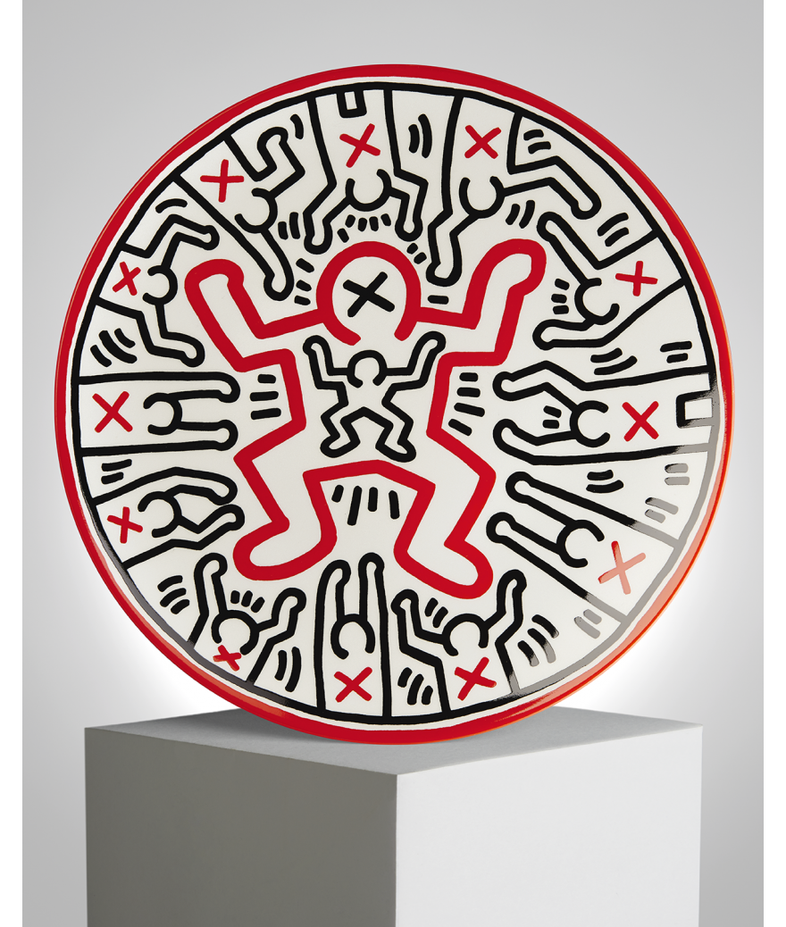 ligne blanche paris Keith HARING Grande Assiette en porcelaine 1 ligne blanche paris Keith HARING Grande Assiette en porcelaine 1