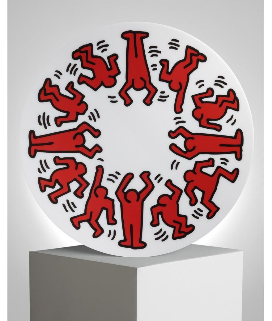 ligne blanche paris Keith HARING grande assiette en porcelaine ”Red on White”