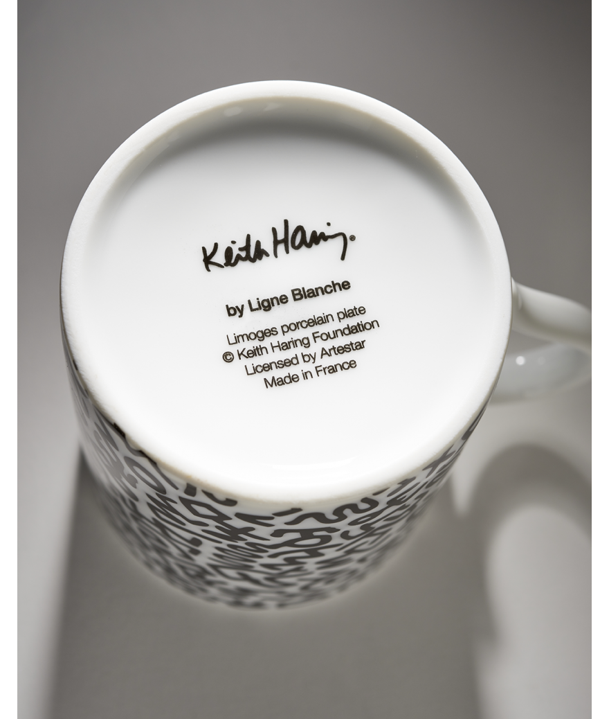 Ligne Blanche Paris Keith HARING Mug En Porcelaine ”Black Pattern”