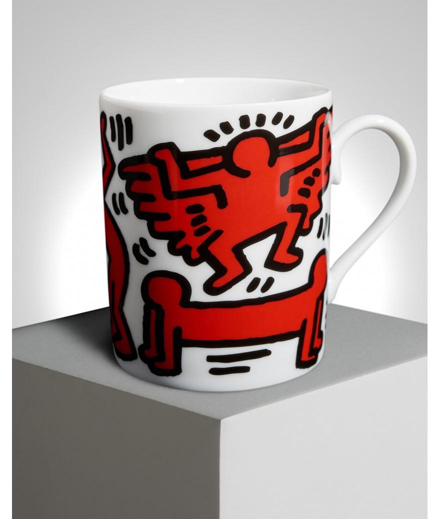 Ligne Blanche Paris Keith HARING Mug En Porcelaine ”Red On White”