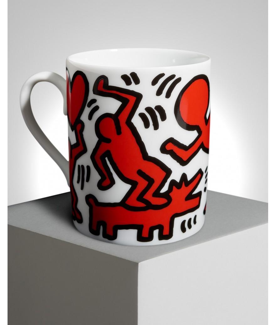 Ligne Blanche Paris Keith HARING Mug En Porcelaine ”Red On White”