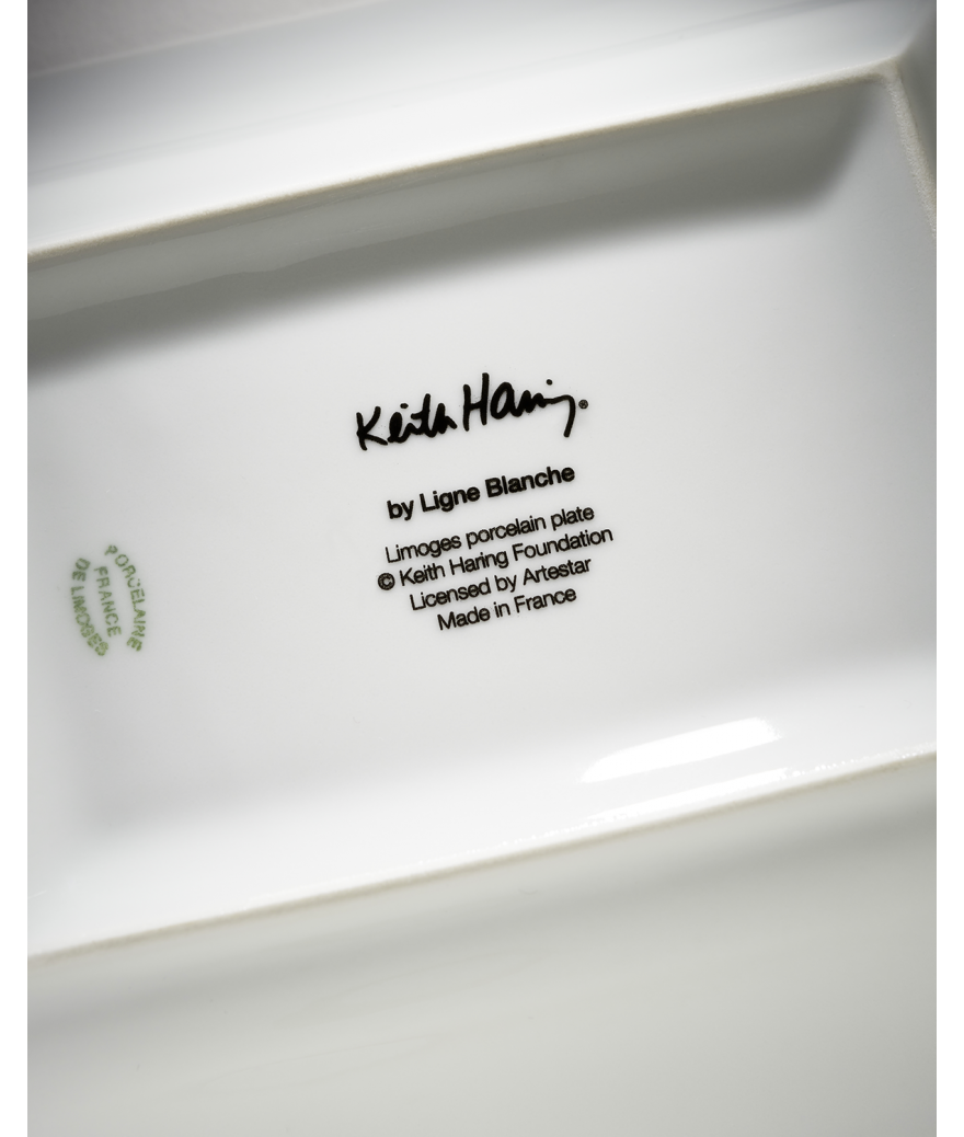 Ligne Blanche Paris Keith HARING Vide Poche En Porcelaine De Limoges ”Black Pattern”