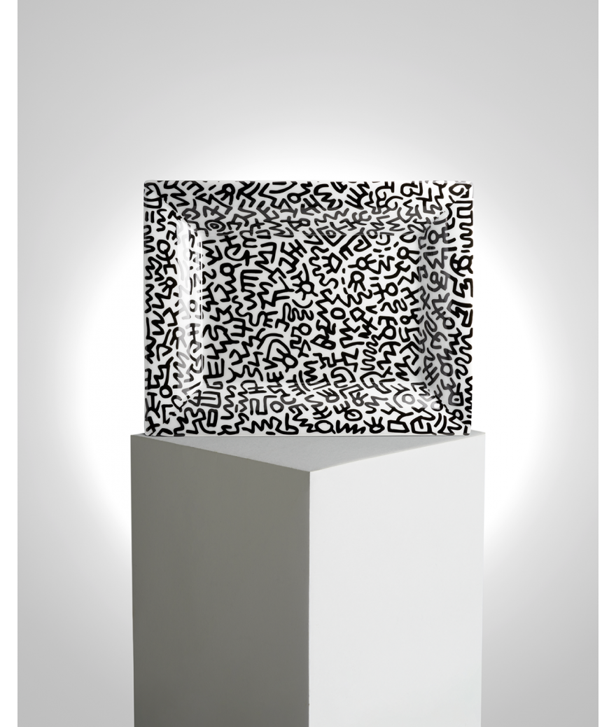 ligne blanche paris Keith HARING Vide poche en porcelaine de Limoges ”Black Pattern”