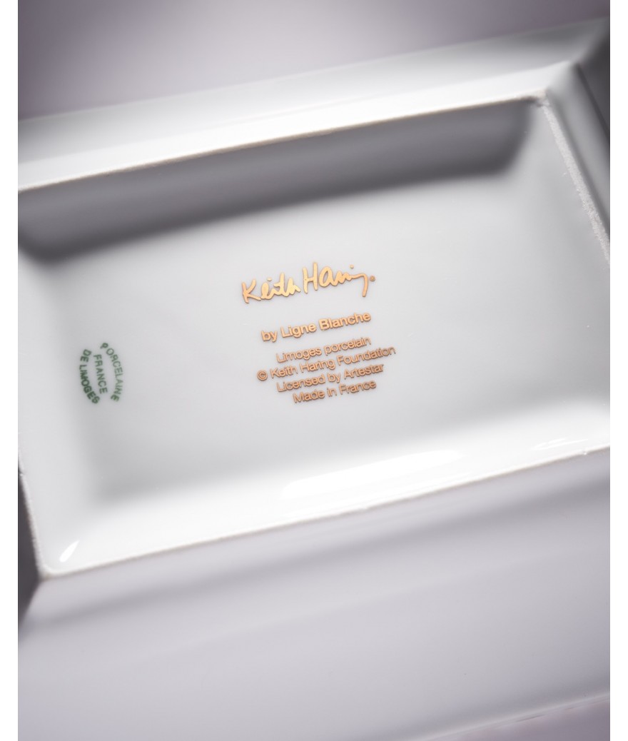 Ligne Blanche Paris Keith HARING Vide Poche En Porcelaine De Limoges ”Gold Pattern”