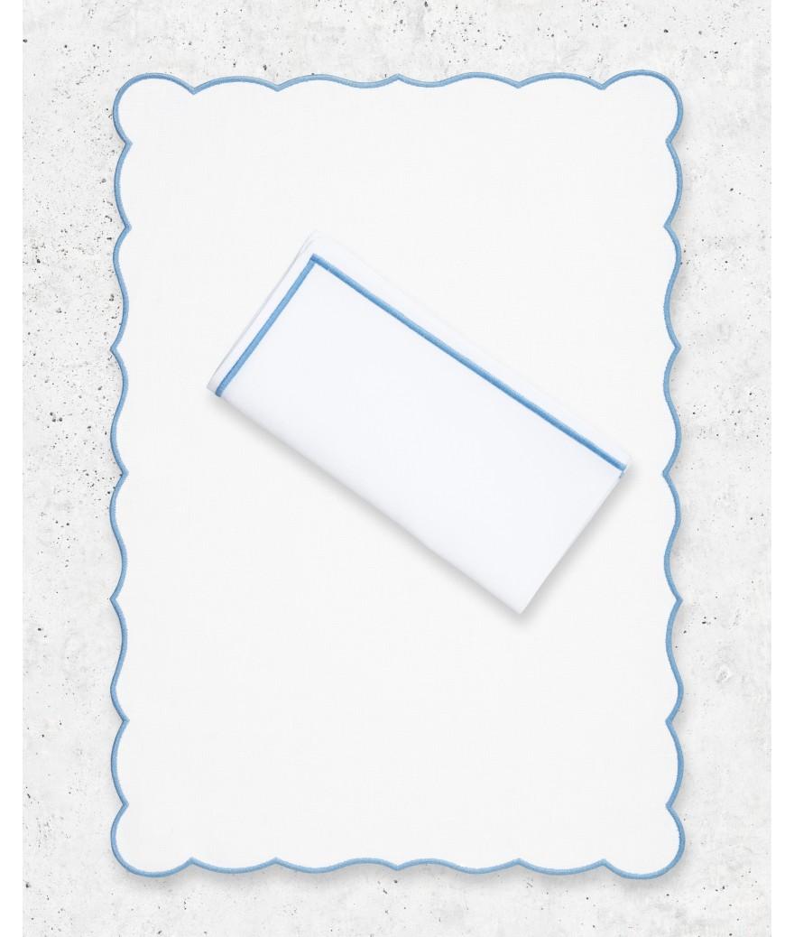 ligne blanche paris Set & serviette Lido Bleu ligne blanche paris Set & serviette Lido Bleu