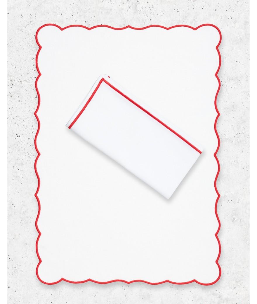 ligne blanche paris Set & serviette Lido Rouge ligne blanche paris Set & serviette Lido Rouge