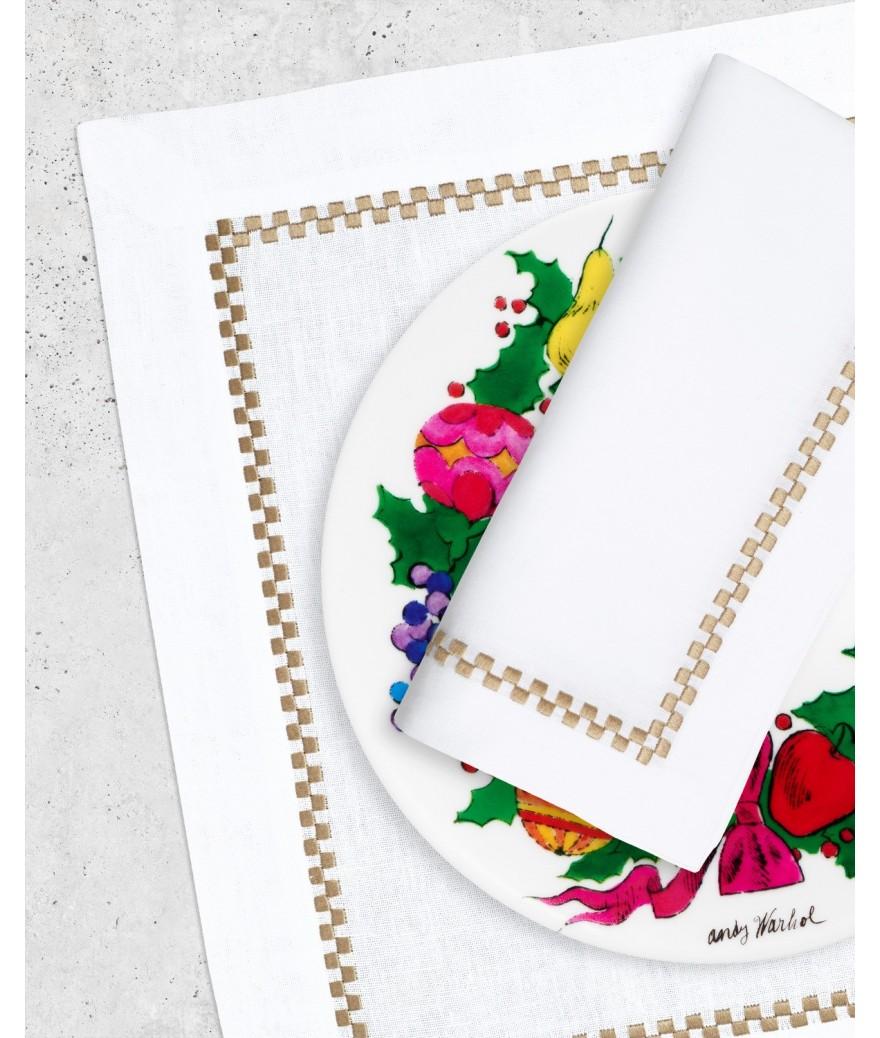 Ligne Blanche Paris Set & Serviette Ricamo Bronze