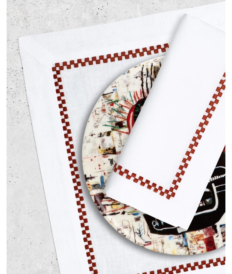 Ligne Blanche Paris Set & Serviette Ricamo Marron