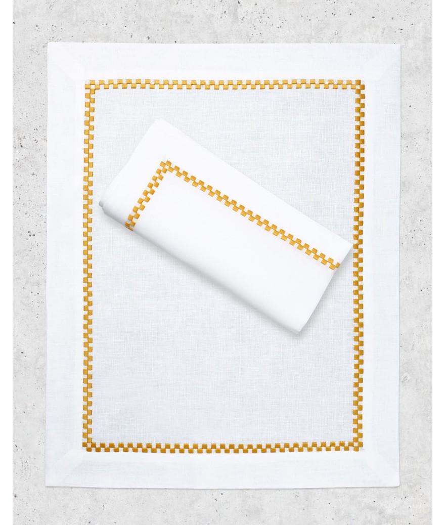 ligne blanche paris Set & serviette Ricamo Orange ligne blanche paris Set & serviette Ricamo Orange