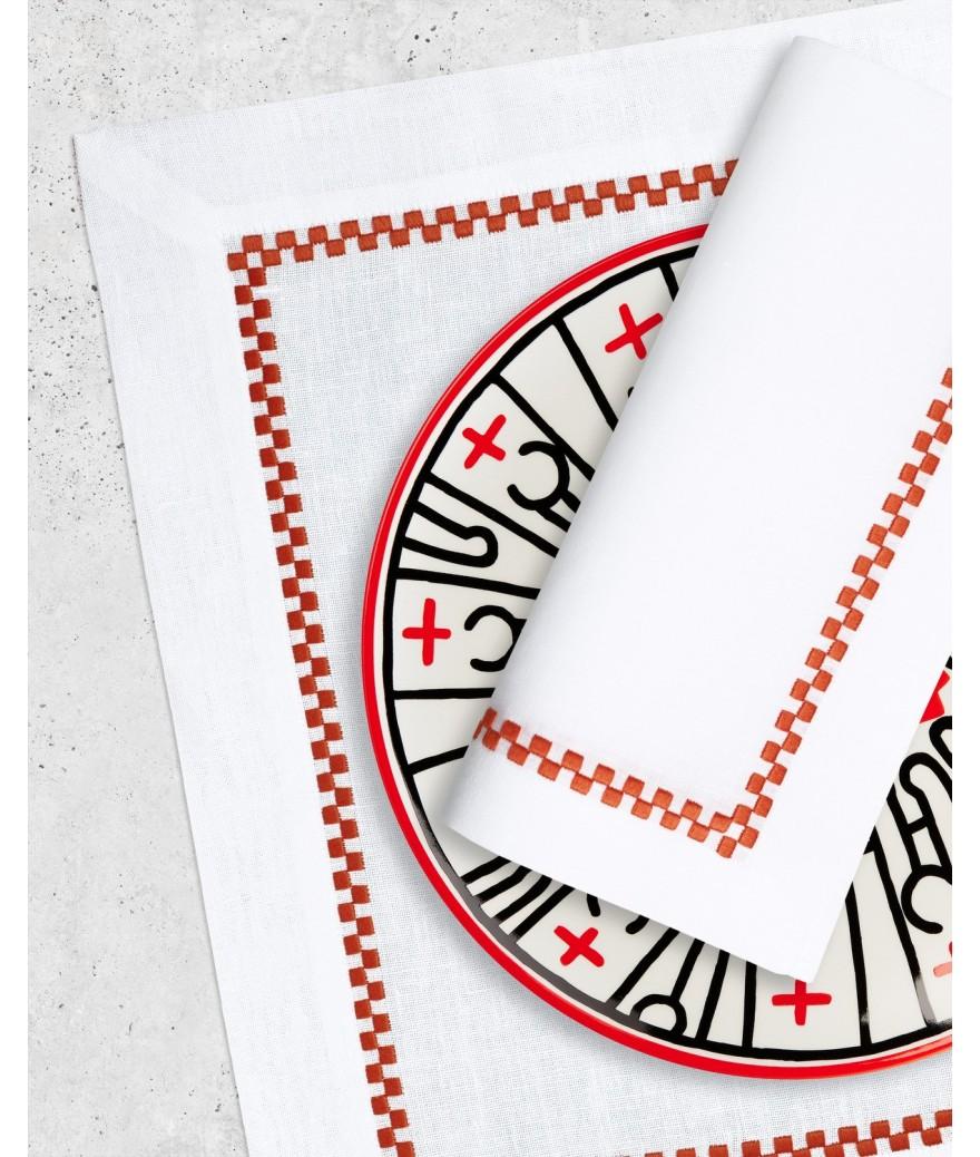 Ligne Blanche Paris Set & Serviette Ricamo Rouille