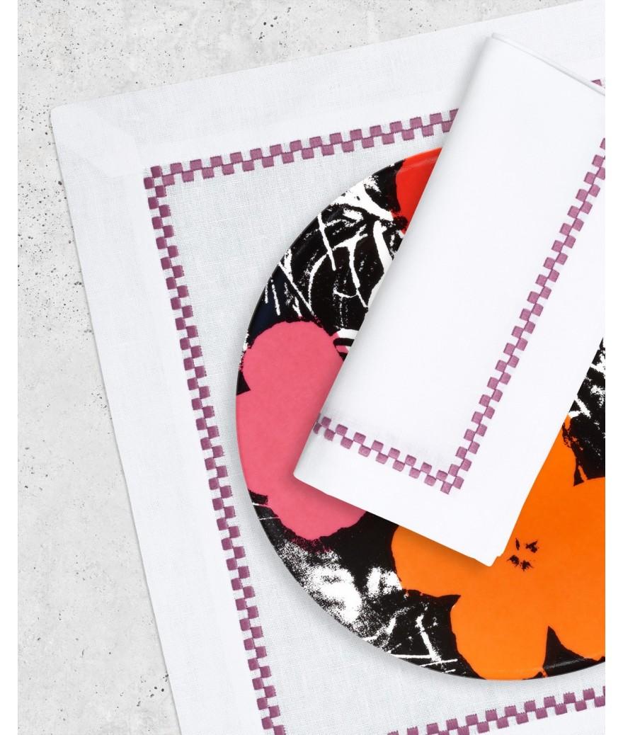 ligne blanche paris Set & serviette Ricamo Violet ligne blanche paris Set & serviette Ricamo Violet