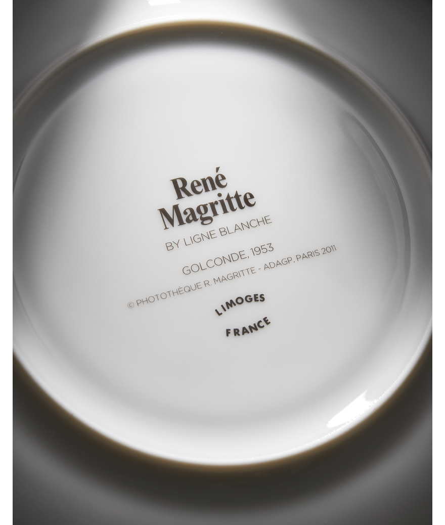Ligne Blanche Paris MAGRITTE Assiette En Porcelaine ”Golconde”