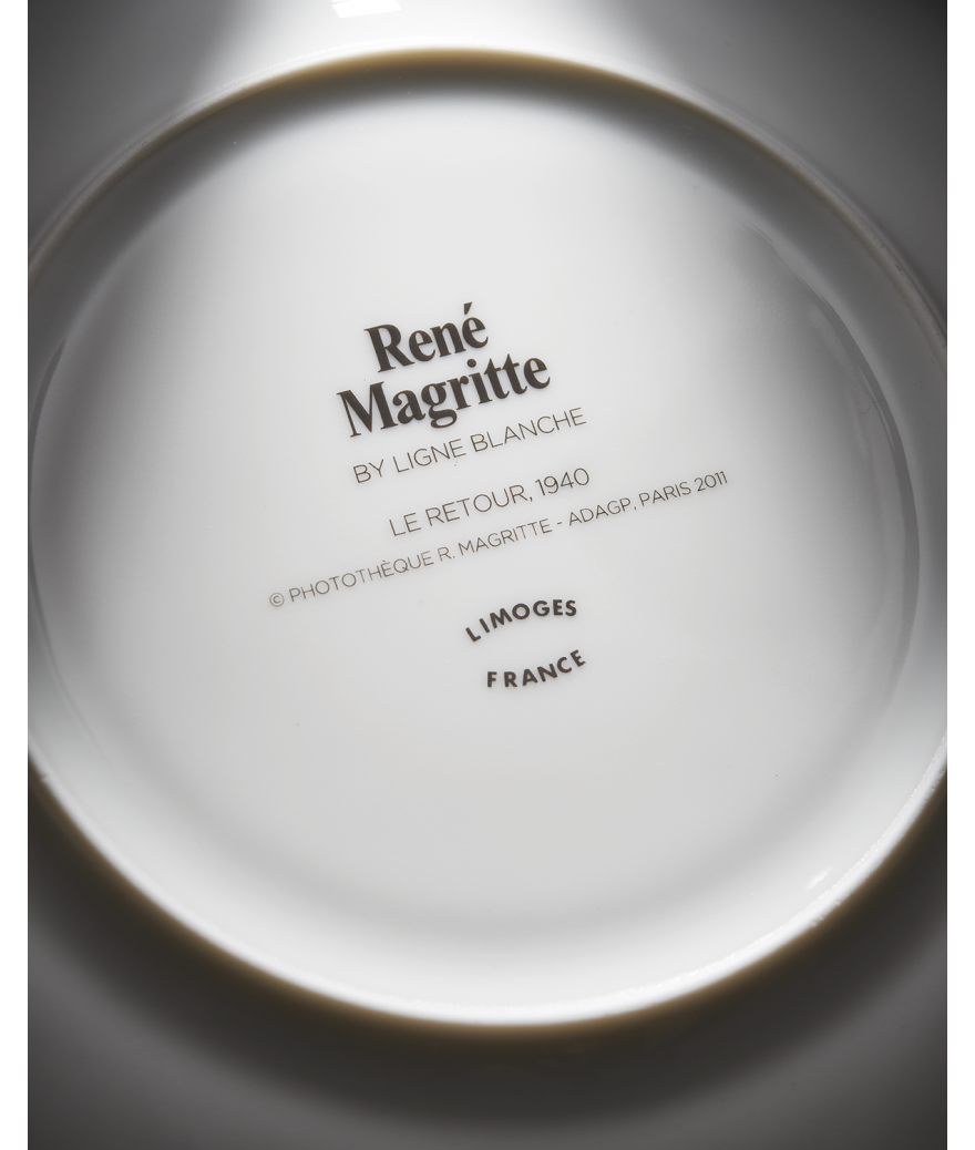 Ligne Blanche Paris MAGRITTE Assiette En Porcelaine ”Le Retour”
