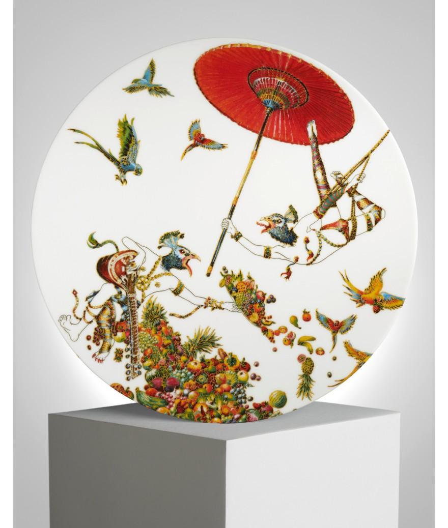 ligne blanche paris Raqib SHAW Grande assiette en porcelaine "Kyoto Summer Song"