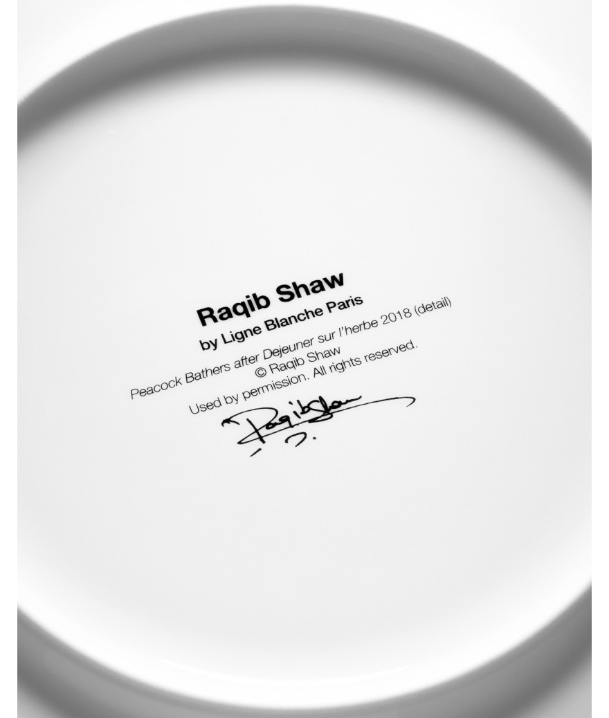 Ligne Blanche Paris Raqib SHAW Grande Assiette En Porcelaine "Peacock Bathers"