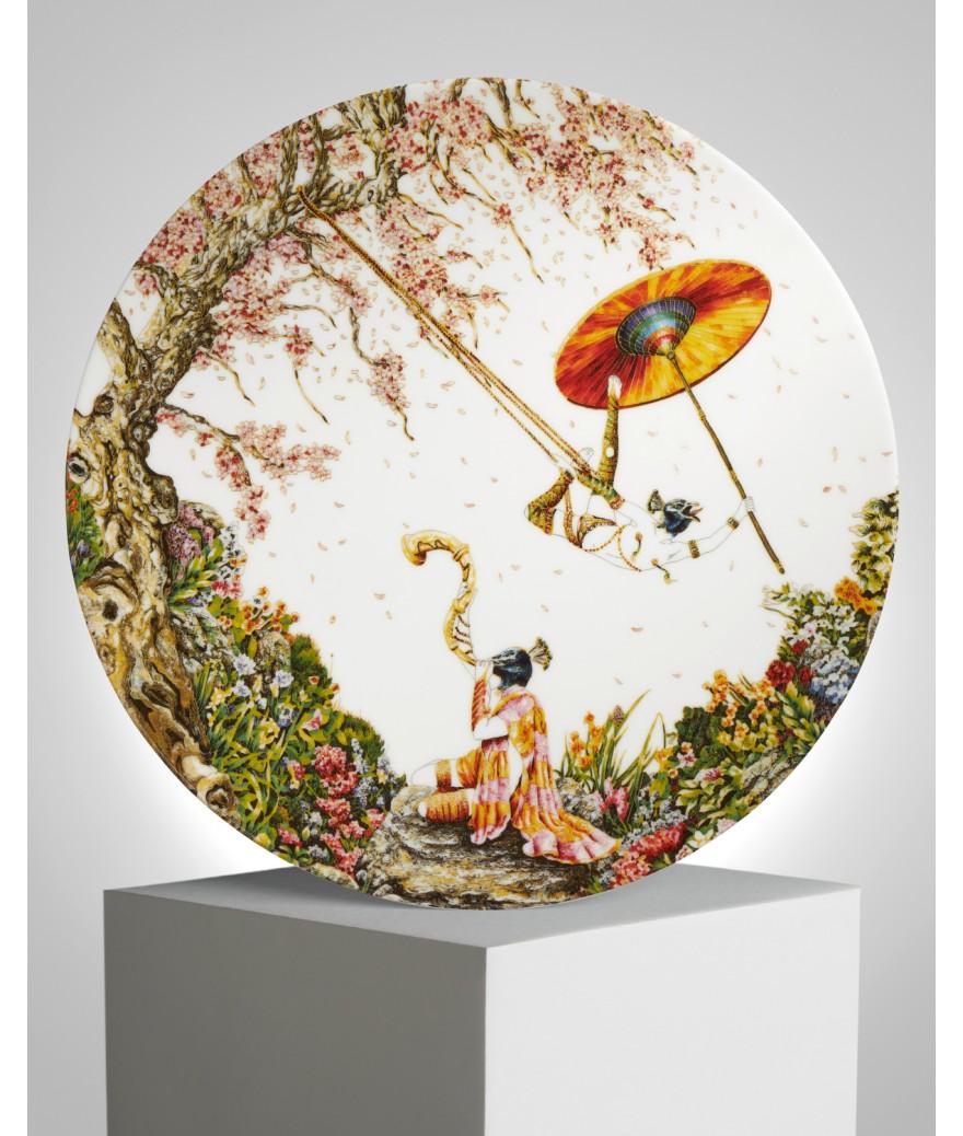 Ligne Blanche Paris Raqib SHAW Grande Assiette En Porcelaine "Spring Poet And The Musician"