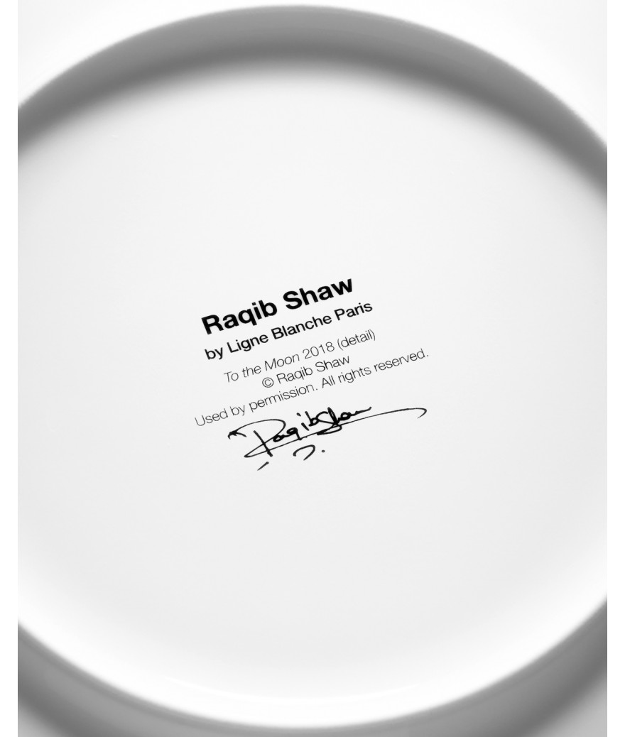 Ligne Blanche Paris Raqib SHAW Grande Assiette En Porcelaine "To The Moon"