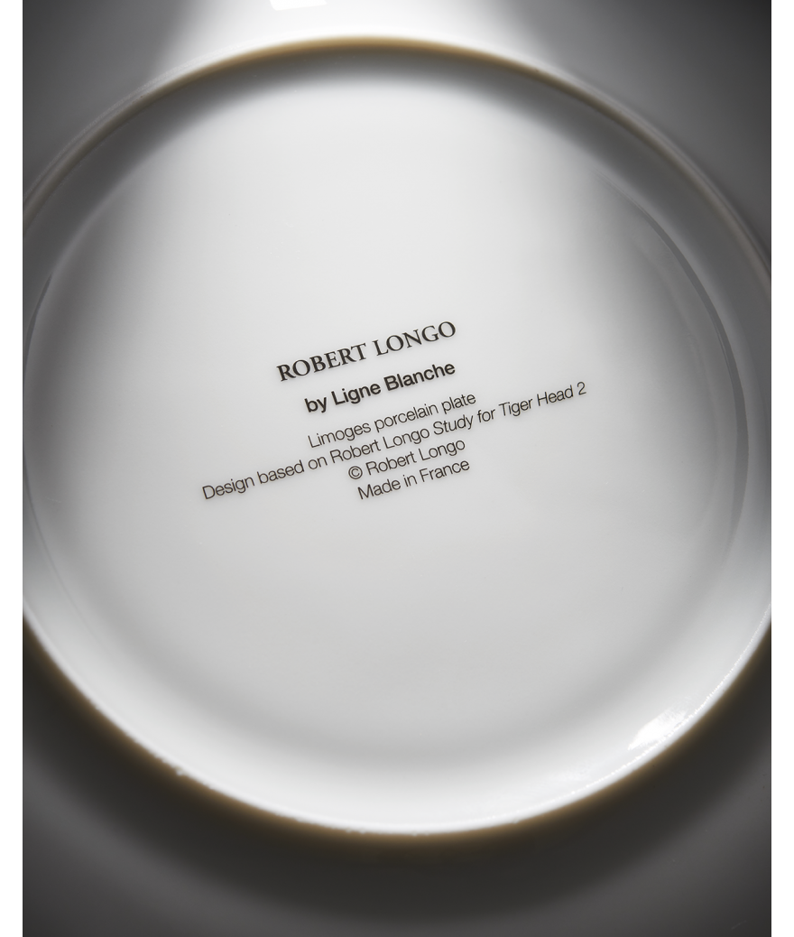 Ligne Blanche Paris Robert LONGO Assiette En Porcelaine ”Tiger”