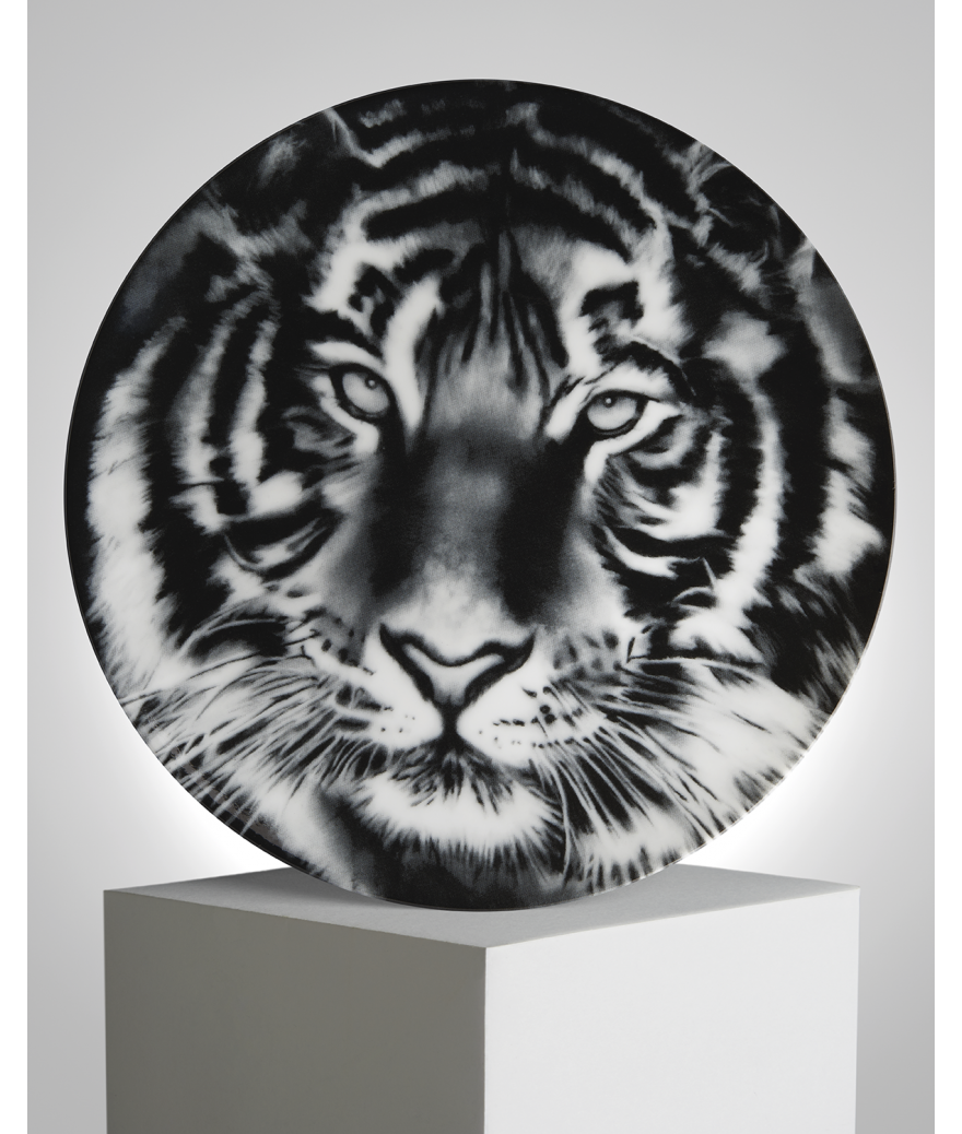 ligne blanche paris Robert LONGO Grande assiette en porcelaine ”Tiger”