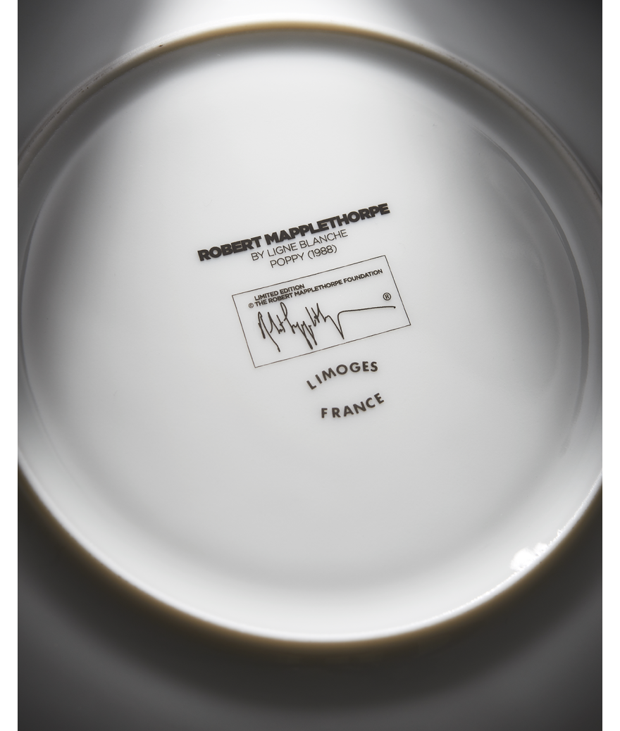 Ligne Blanche Paris Robert MAPPLETHORPE Assiette "Fleur De Pavot Orange"
