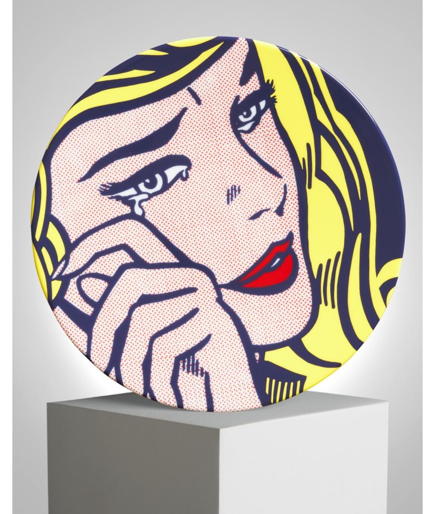 ligne blanche paris Roy LICHTENSTEIN Assiette en porcelaine "Crying Girl"
