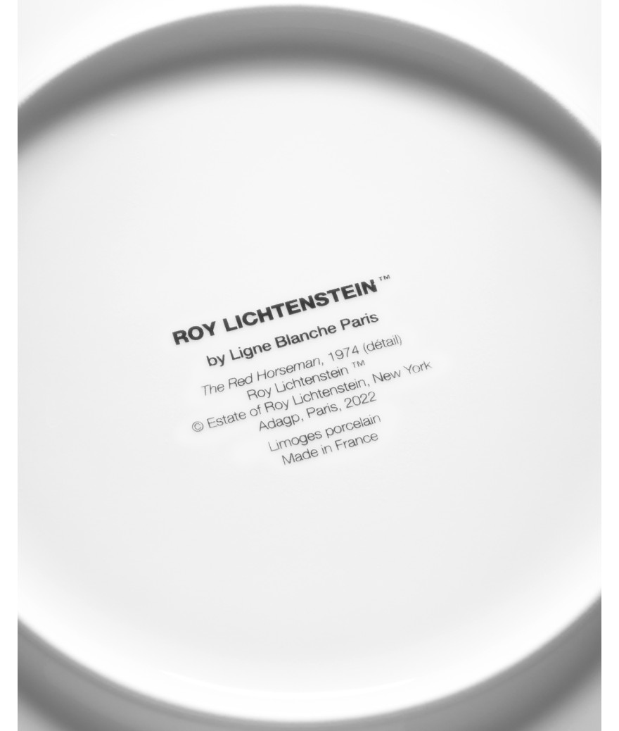 Ligne Blanche Paris Roy LICHTENSTEIN Assiette En Porcelaine "The Red Horseman"