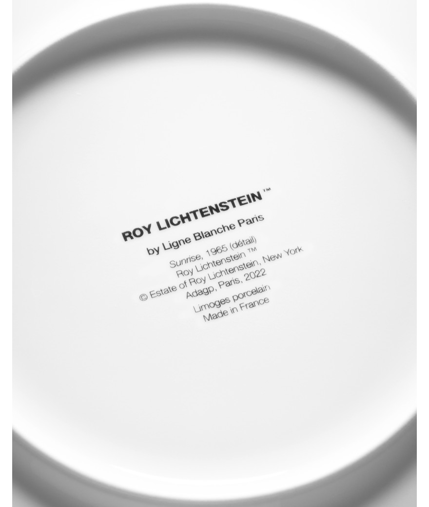 Ligne Blanche Paris Roy LICHTENSTEIN Grande Assiette En Porcelaine "Sunrise"