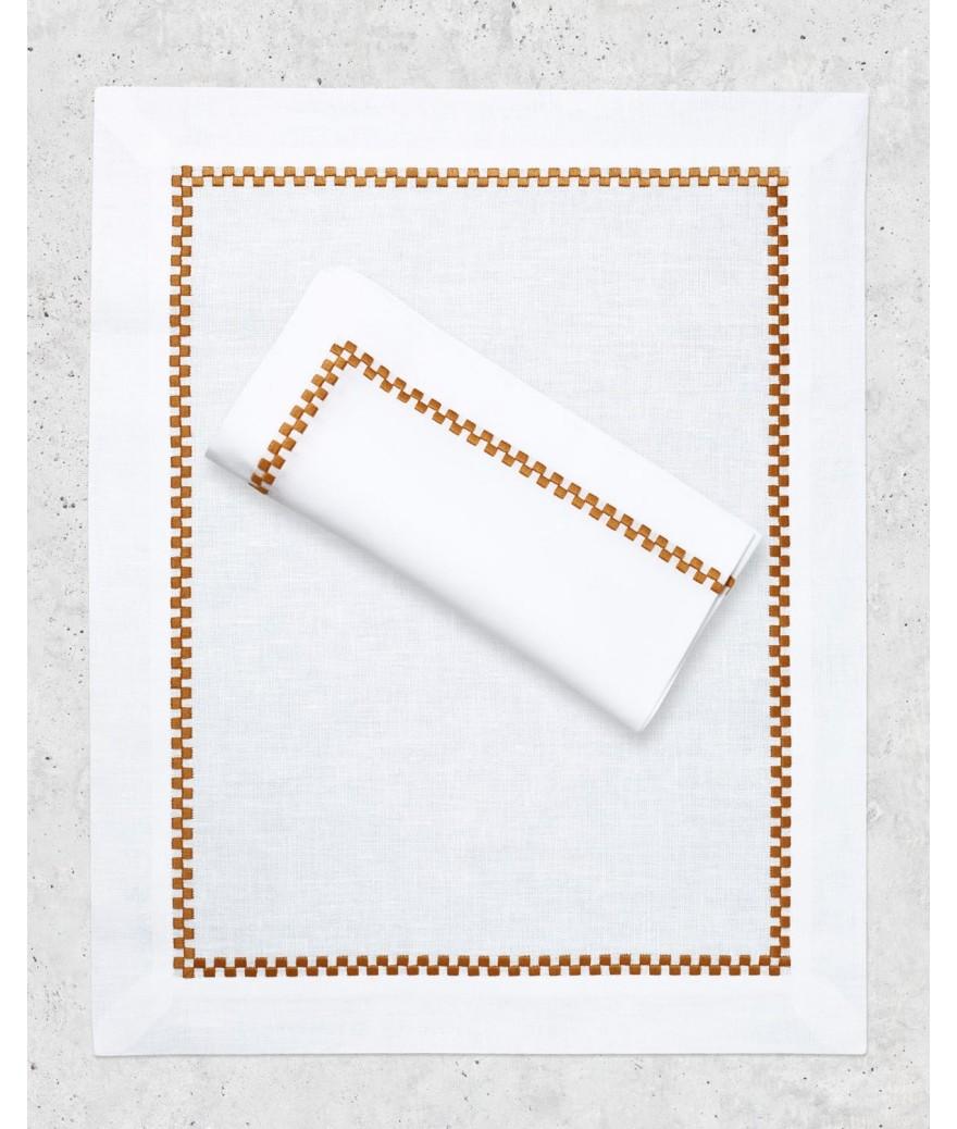 ligne blanche paris Set & serviette Ricamo Doré Foncé ligne blanche paris Set & serviette Ricamo Doré Foncé