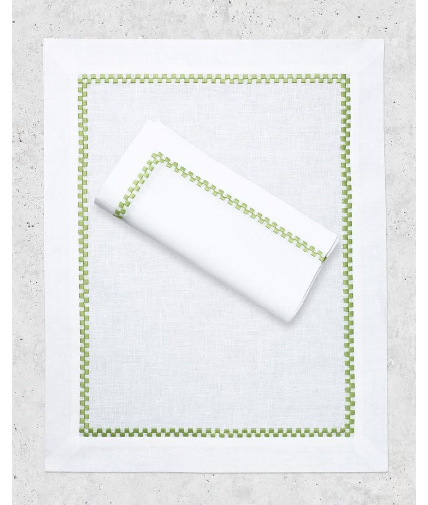 ligne blanche paris Set & serviette Ricamo Vert Clair