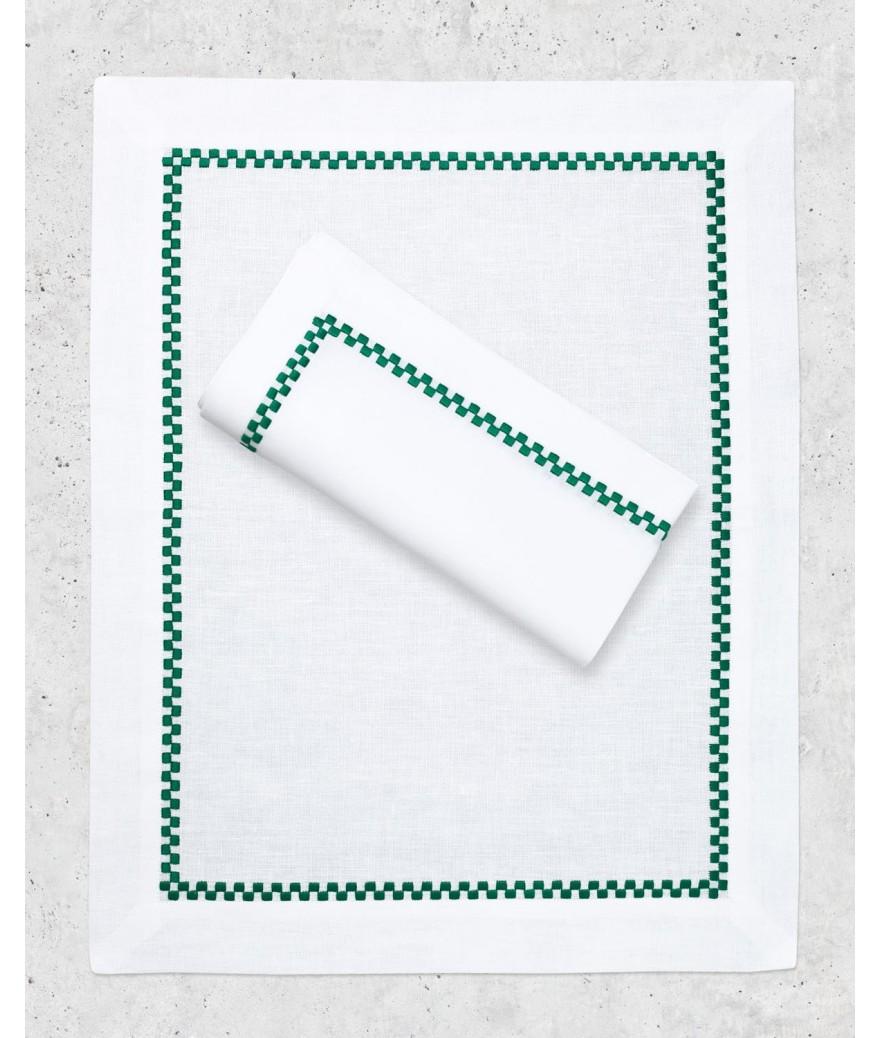 ligne blanche paris Set & serviette Ricamo Vert Foncé ligne blanche paris Set & serviette Ricamo Vert Foncé