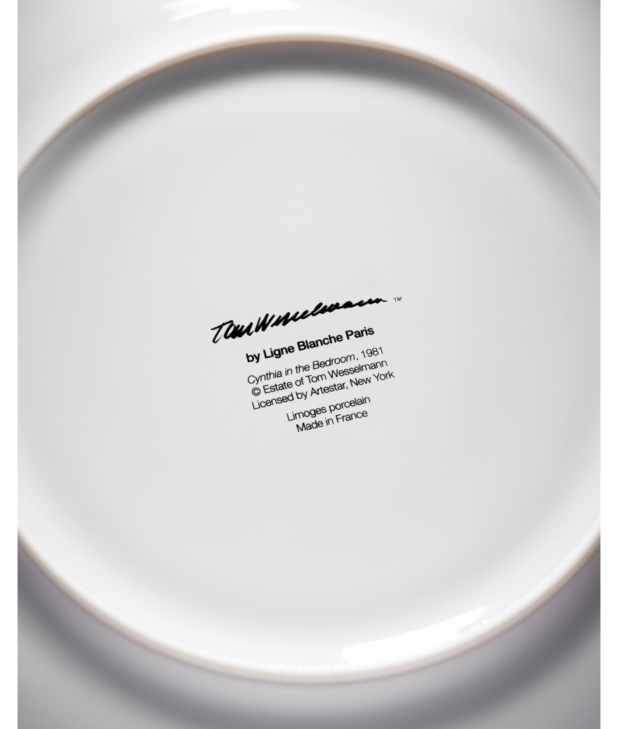 Ligne Blanche Paris Tom WESSELMANN Assiette En Porcelaine "Cynthia In The Bedroom"
