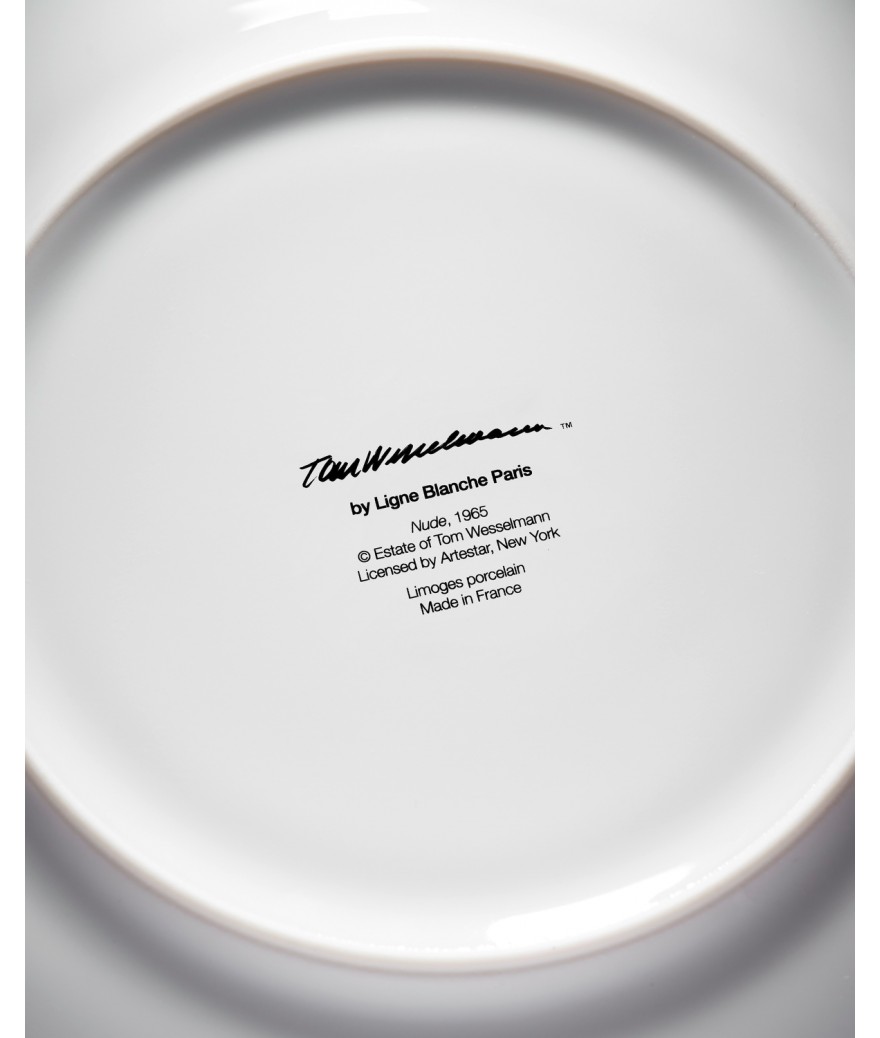 Ligne Blanche Paris Tom WESSELMANN Assiette En Porcelaine "Nude"