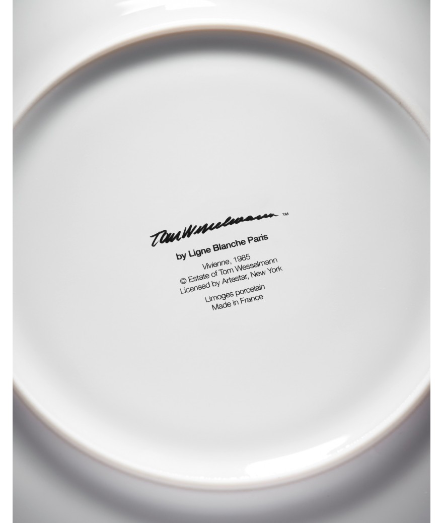 Ligne Blanche Paris Tom WESSELMANN Assiette En Porcelaine "Vivienne"