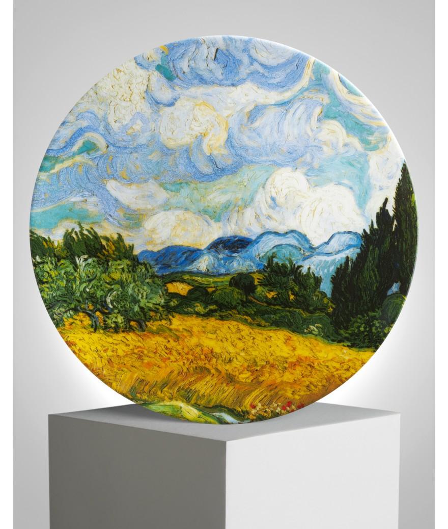 ligne blanche paris VAN GOGH Grande assiette en porcelaine "Wheat Field with Cypresses"