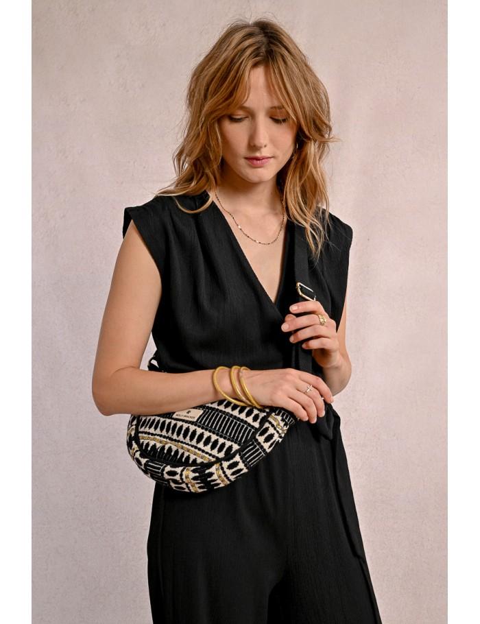 Lili Sidonio X Molly Bracken Banane à Imprimé Ethnique BEIGE