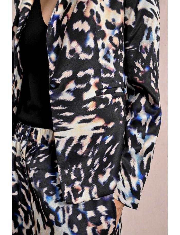 Lili Sidonio X Molly Bracken Blazer Court Imprimé BLACK MONICA