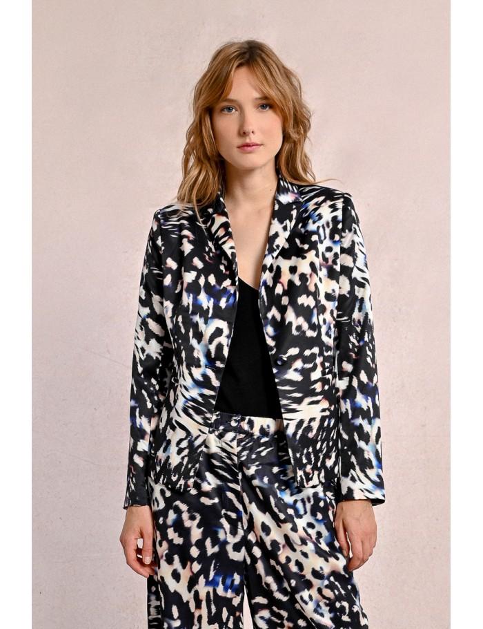 Lili Sidonio X Molly Bracken Blazer Court Imprimé BLACK MONICA