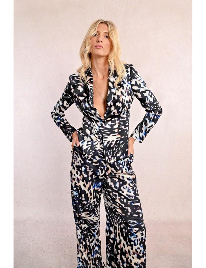 lili sidonio x molly bracken Blazer court imprimé BLACK MONICA