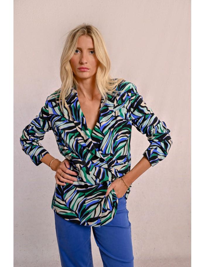 lili sidonio x molly bracken Blazer droit à imprimé BLACK MELISSA