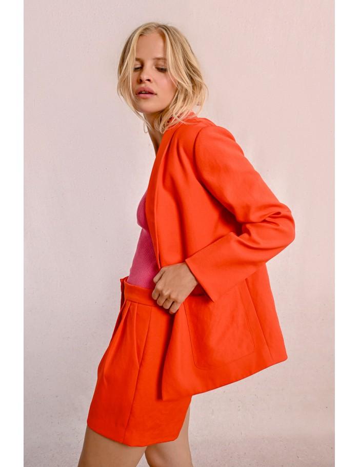 Lili Sidonio X Molly Bracken Blazer Droit à Poches Plaquées CORAL