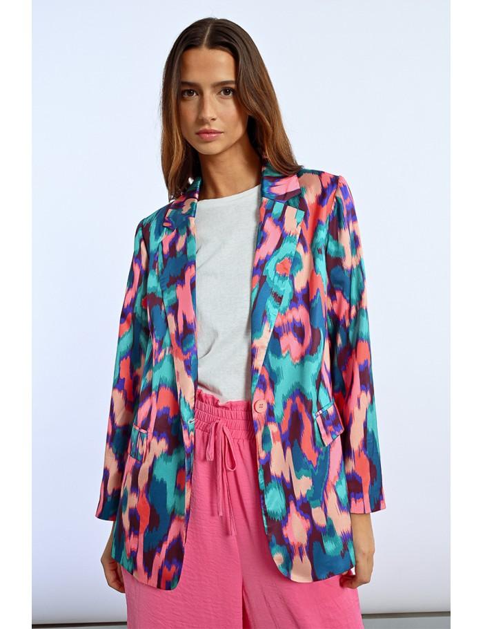 lili sidonio x molly bracken Blazer droit imprimé MULTICO VALLADOLID