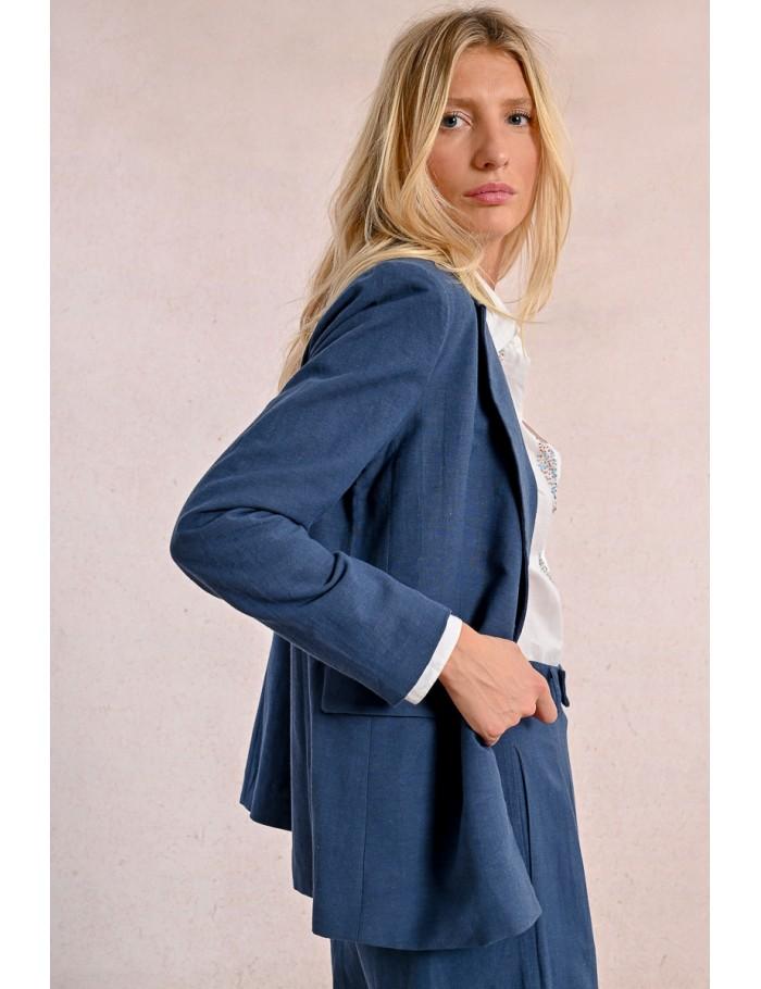 Lili Sidonio X Molly Bracken Blazer Droit NAVY BLUE