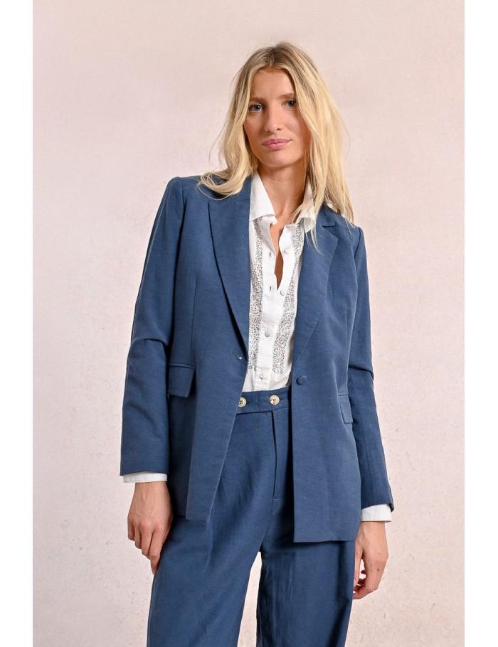 Lili Sidonio X Molly Bracken Blazer Droit NAVY BLUE