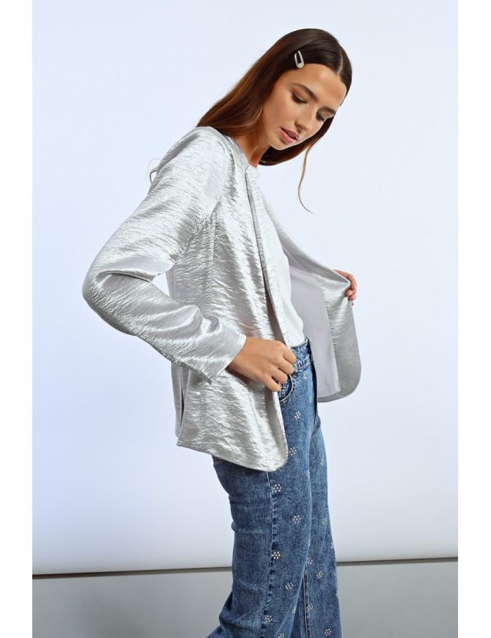 Lili Sidonio X Molly Bracken Blazer Droit Satiné OR