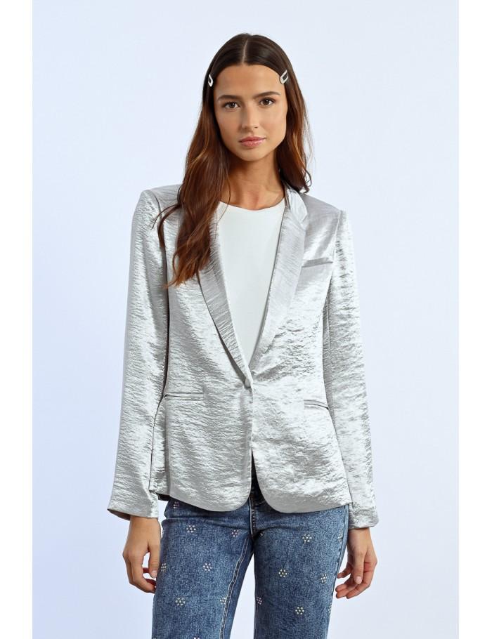 Lili Sidonio X Molly Bracken Blazer Droit Satiné OR
