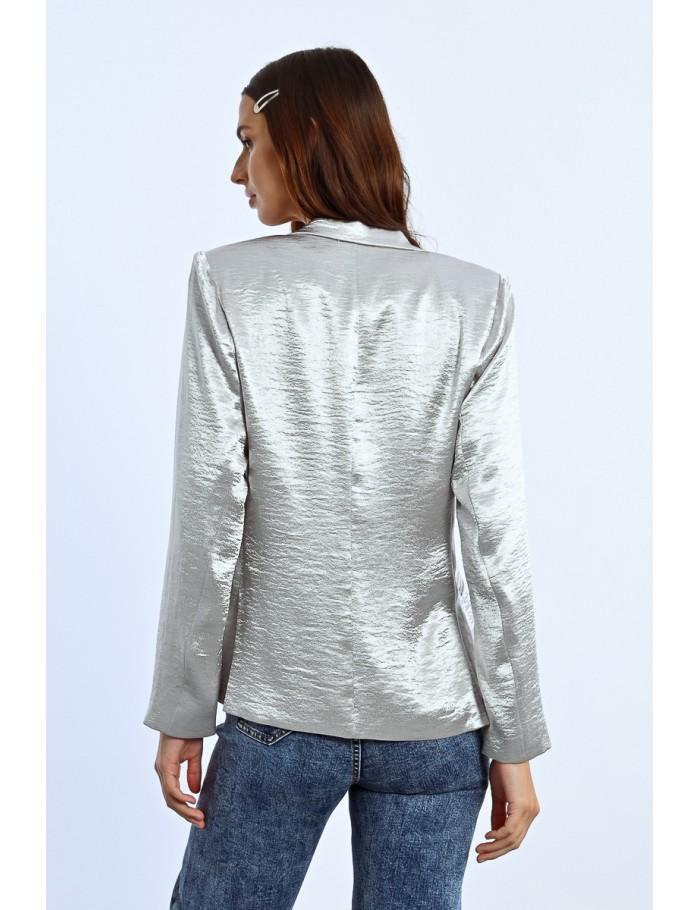 Lili Sidonio X Molly Bracken Blazer Droit Satiné OR