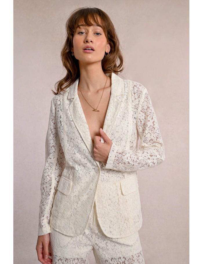 Lili Sidonio X Molly Bracken Blazer En Dentelle WHITE